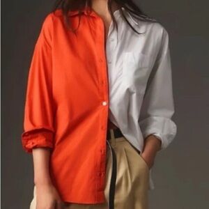 Maeve colorblock button down